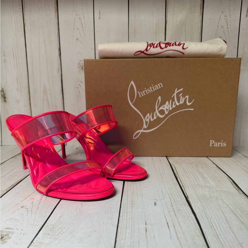 Christian Louboutin Hot Pink Transparent Strap Sandals